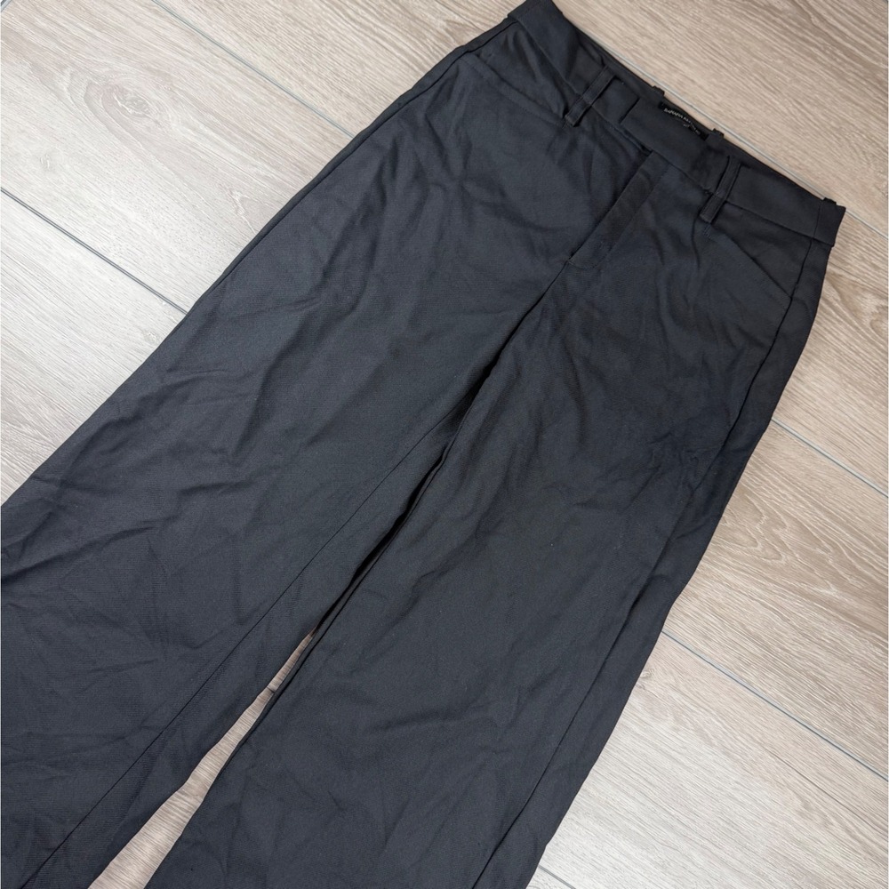 Banana Republic Womens Dress Pants 100% Wool Wide Leg Black 6P